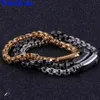 Bracelets d'amitié pour hommes 2022 or noir en acier inoxydable pour hommes amis Bracelete classique bijoux lien chaîne LinkLink Link233Q