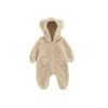 Rompers 0-2Y Newborn Baby Rompers Autumn Warm Fleece Baby Boys Costume Baby Girls Clothing Overall Baby Outwear JumpsuitsL231114