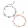 Podwójna warstwa Pearl Charm Bracelets S925 Sterling 18K Rose Gold Mała świeża biżuteria dla kobiet Elegancka Święto Dziękczynienia BRA292D