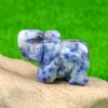 1 tum mini -storlek naturlig chakra kvarts ametist tiger ögon sten snidad kristall reiki helande elefantstaty djurfigur