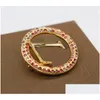 Bracelet 2024 Charme de qualité de luxe Forme ronde avec diamant rouge en plaqué or 18 carats avec timbre ouvert Design PS3569A Drop Delivery Jewelr Otew9