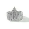 Designer gjorde personlig riktig 925 Sterling Silver fullt med Iced Out Moissanite Diamond Star Ring