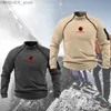 Giacche tattiche Giacca tattica polare antivento da uomo Stampata Palestra Sport Top Casual Caldo Cerniera Pullover Felpa invernale per esterniL231218