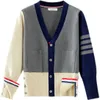 Thom Brielle Tom Tb Color Block gebreid overhemd met vest voor heren en lente herfst Academy Style Top Four Bars Vneckd Arkg Reym 801