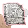 Moda bandana fitas de cabelo cachecol para mulheres design cetim seda lenços quadrados pescoço gravata lenço feminino bandana lenço 2023