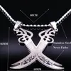 Retro Imam Ali Sword Muslim Islam Knife Necklace Jewelry Stainless Steel Arabic Pendant Necklaces For Men Women jewlery N403S02 Y0191D