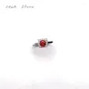 Cluster Rings Style 925 Silver Inlaid Natural Garnet Ring Ladies Jewelry Simple Atmosphere A Gift For Girls