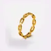 Partihandel Anpassade modesmycken Dainty 18K Guldpläterad fingermycker Kvinnor 316L Rostfritt stål Chunky Link Chain Heart Rings