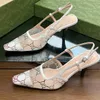 Scarpe eleganti 2023 designer Moda donna Sandali con cinturino alla caviglia Cristalli scintillanti Abito con tacco moda Scarpe da festa classiche Scarpe casual con strass per ragazza da passeggio