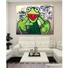 Peintures Toile Peinture Street Iti Art Frog Kermit Doigt Affiche Imprimer Animal Huile Mur Photos Pour Salon Sans Cadre5060105 Dr Dhr4T