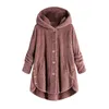 Femmes vestes automne hiver manteau femmes chaud ours en peluche laine veste femme en peluche à capuche manteaux couleur unie 231218