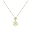 Kedjor Clover Necklace Dainty Zodiac for Women Gold Plated rostfritt stål hängsmycken gåvor