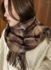 Шарфы 2023, зимний женский шарф из искусственного кашемира, винтажный клетчатый шарф в консервативном стиле, пашмина, женский платок, одеяло, шаль