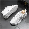 Män avslappnade sneakers plattform Vita gröna skor Leisure Manliga sneakers Non-halp Men's Vulcanized Shoes Cushion Board Shoe