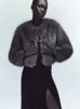 Vestes pour femmes automne hiver Cardigan veste col rond poche manteau de fourrure solide en vrac daim Streetwear Vintag vêtements d'extérieur 231218
