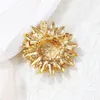 Broches AMBRE TOURNESOL BROCHE PIN-Jaune Cristal Revers Décoration Pour Chapeau Écharpe Costume Fleurs Bijoux Accessoires