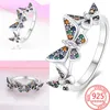 Cluster Rings Vintage 925 Sterling Silver Butterfly For Women Adjustable Opening Finger Ring Wedding Engagement Statement Jewelry Gift