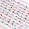 Band Rings 20 pièces/lot coloré Zircon strass ouverture femmes anneaux mariage fiançailles anniversaire saint valentin bijoux accessoires cadeaux 231218