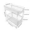 Kitchen Storage Sliding Cabinet Basket Multi-Purpose 2 Tier Organizer Stackable Under Sink With Drawers For Home