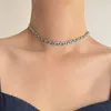 Studörhängen Stylish Rostly Steel Cuban Chain med denim C -formad båge örhänge för kvinnor plågas gratis choker halsbandset smyckespresent