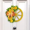 Decorative Flowers Lovely Spring Flower Wreath Handcraft Artificial Wheel Arrangement Entrance Decor Front Door Wall Hanging Y08D