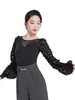 Stage Wear 2023 Modern Dance Clothes Women's Ballroom Leotard Long Sleeve One-piece Top F1109