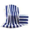 Handtuch 500g reine Baumwolle blau weiß gestreift Bad verdickt Luxus weich Komfort Strand Haushalt Multifunktions-Waschlappen