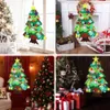 New Christmas Toy Supplies DIY Felt Christmas Tree 3.5 FT Wall Felt Christmas Tree Set with 32 Ornaments and LED String Lights for Toddlers Kids Xmas Gifts