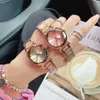 Orologi da polso di marca completa di moda Donna Ragazza Acciaio con diamanti Fascia in metallo al quarzo con logo Orologio Di 38