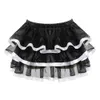 Byxor blå satin trim svart vuxen tyll kjol lolita kvinnor tutu kjol petticoat sexig gotisk kjol klubbkläder kjolar kvinnor plus storlek 6xl