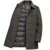 Trench invernale da uomo in lana di alta qualità, giacche in lana da uomo piumino addensato cappotto caldo piumino moda uomo