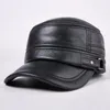 Ball Caps B-7191 Adult Genuine Leather Hat Baseball Cap Men's Hip Hop Hats Outdoor Warm Ear Protection Peaked Year Gift