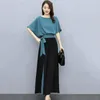 Women's Two Piece Pants Top Set Washable Women Loose-fitting Shirt Wide Leg Two-piece For Girl