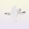 Antike Silber Ginkgo Blatt Pflanze Öffnung Fingerring für Frauen Lady Elegante Eheringe Imitation Perle Schöne Geschenk22170246668514