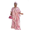 Casual Dresses Cinessd 2023 Japanese and Korean Salt Sweet Design Ethnic Style Loose Long Dress African Mother With Headscarf