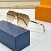 Extra große Metallrahmen Sonnenbrille für Männer und Frauen Mode ein Stück Brille luxuriöse ovale Form hochwertiger Anti -UV -400 -Sonnenbrillen mit Schutzabdeckung Z2089W