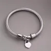 LOVE HEART BRACELET FOR WOMENS DESIGNER BRACELETチタンスチールケーブルワイヤーバングルメッキゴールドシルバーローズゴールドチャームフックラグジュアリーブレスレットクラシックジュエリーZB112