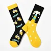 Women Socks Fashion AB Face Women's Autumn Winter Colorful Cartoon Burger Beer Classic Creative Happy Funny Street Couple