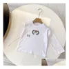 Les garçons et les filles portent une chemise à manches longues et à manches longues pour enfants de printemps et d'hiver T-shirt de marque de vêtements tendance taille 90-150 cm Drop de Dhvkj