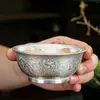 Cups Saucers 2024 Chinese Draon Year Tea Cup Gift Ceramic Silver Plating Dragon Stor master värt att samla in