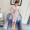 Girl's jurken zomermeisjes Sundress schattige meisjes vakantie jurken voor kinderen fruitpatroon kinderen jurken katoenen kinderen kleding voor 6 8 10 12 14y