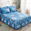Bedspread Print Soft Bed Skirt Home Bedroom Double Layers Bed Skirt Bedsheet Bed Cover Skirt Non-slip Mattress Cover Couvre Lit Bedspread 231218
