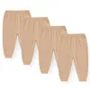 Macacão 4 unidades/lotes calças infantis do bebê meninos leggings cintura elástica sólido algodão recém-nascido meninas calças primavera crianças roupas 0-24ml231114