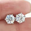 Diamond minął test mężczyzn Kolczyki 925 SREBRE SREBRE 1ct Blue Clear Moissanite Kolczyki Stunki