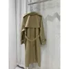 Mulheres Trench Coats Designer C início do outono nova moda único breasted temperamento decorativo preguiçoso estilo fino e longo jaqueta corta-vento 9PD4