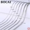 Pendant Necklaces BOCAI Sterling Silver S999 Necklace for Women Men New Fashion Three Circle 1.2-2.8mm Weaven-chain Argentum Jewelry r's GiftL231218