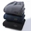 Calças masculinas inverno velo casual engrossado quente dupla face veludo calças para homens corredores sweatpants marca pista pant