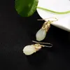 Studörhängen för kvinnor Sier Earings Jade vintage kostym smycken förgyllda orkidéer ädelsten lotus guld små öronsnängar