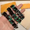 Nytt designhalsband sömmar grönt armband polerad kedja som gör halsband högkvalitativ titanstålhalsbandsbox280d