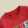 Felpe con cappuccio Felpe Bambino Neonate San Valentino Manica lunga Girocollo Lettera Cuore Ricamo Pullover Top Abbigliamento 231218